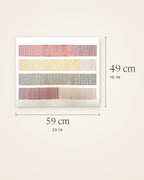Cadence textile wall art with its dimensions: 59 cm (23 in) wide and 49 cm (19 in) tall