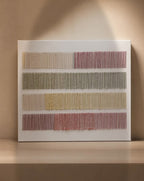 Video: Cadence textile wall art on a shelf in warm, natural light